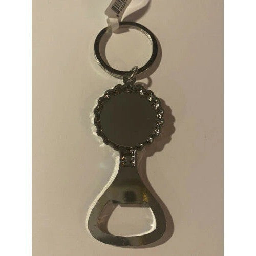 Puerto Rico Flag Bottle Opener Keychain Silver Tone Metal Souvenir Accessory