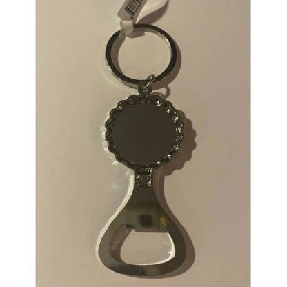 Puerto Rico Flag Bottle Opener Keychain Silver Tone Metal Souvenir Accessory