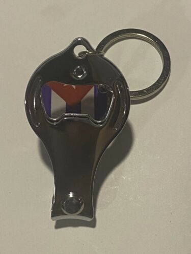 Cuba Flag Keychain Nail clipper and Bottle Opener 