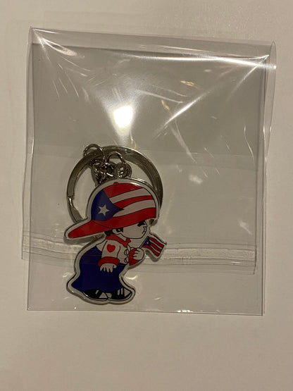 Puerto Rico Boricua Boy Keychain Multicolor Flag Pride Accessory Unisex