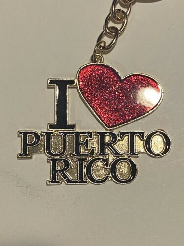 I Love Puerto Rico Heart Keychain 