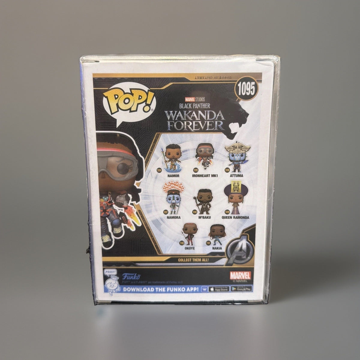 Funko Pop Marvel Ironheart MK1 #1095 Black Panther w/Protective Cover