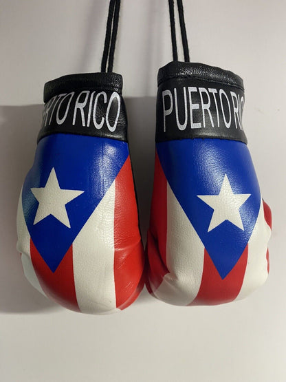 PUERTO RICO HANGING MINI BOXING GLOVES BORICUA FLAG 