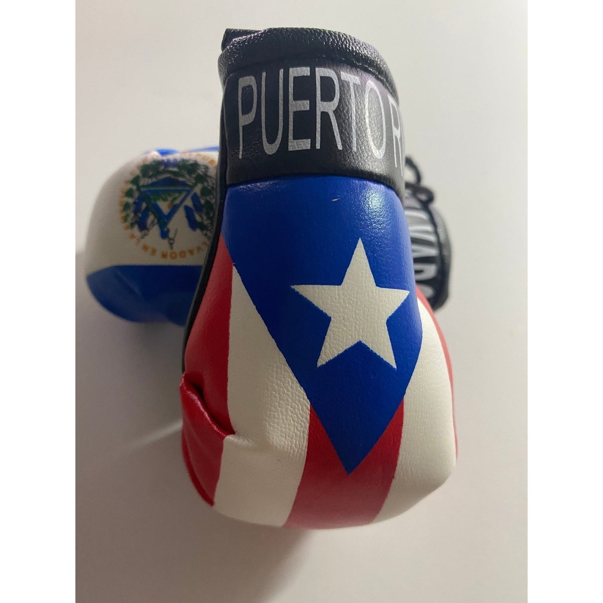 Puerto Rico and El Salvador Mini Boxing Gloves Flag Souvenir Hanging Car