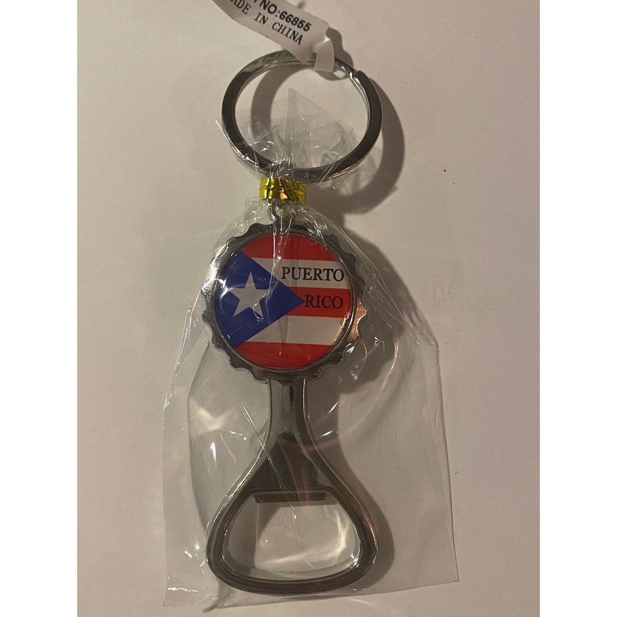 Rico Puerto Rico Flag Bottle Opener Keychain Mens Multicolor Metal Key Ring