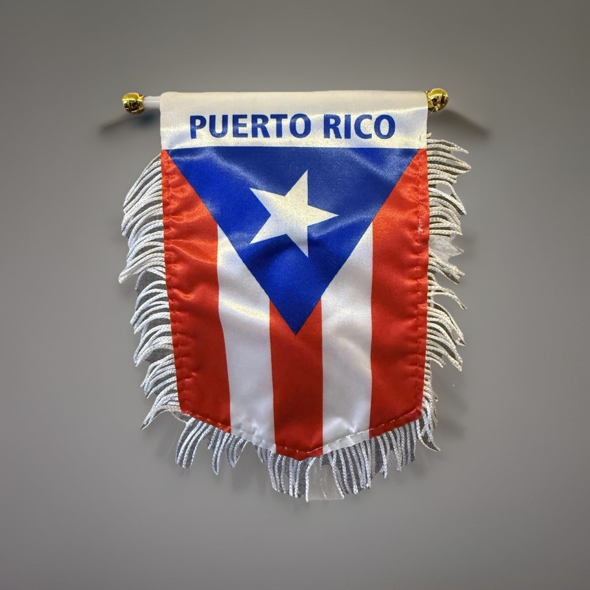 Puerto Rico Banner Flag 4x6 White Fringe Trim Patriotic Collectible Memorabilia