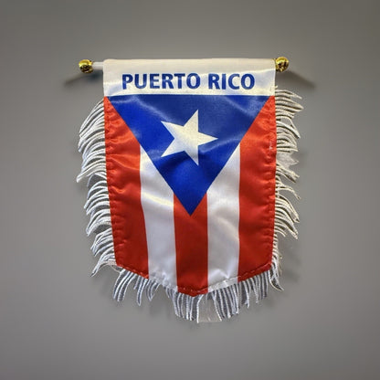 Puerto Rico Banner Flag 4x6 White Fringe Trim Patriotic Collectible Memorabilia