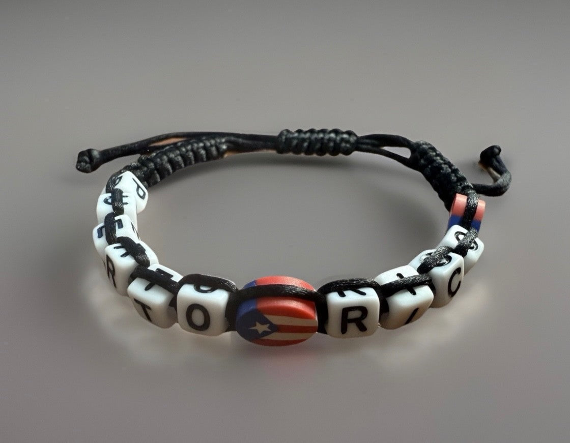 Puerto Rico Letters Unisex Macrame Bracelet