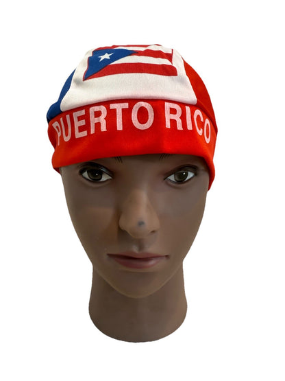 Puerto Rico Flag Bandana Durag Mens Scarf Multicolor Polyester Miscellaneous