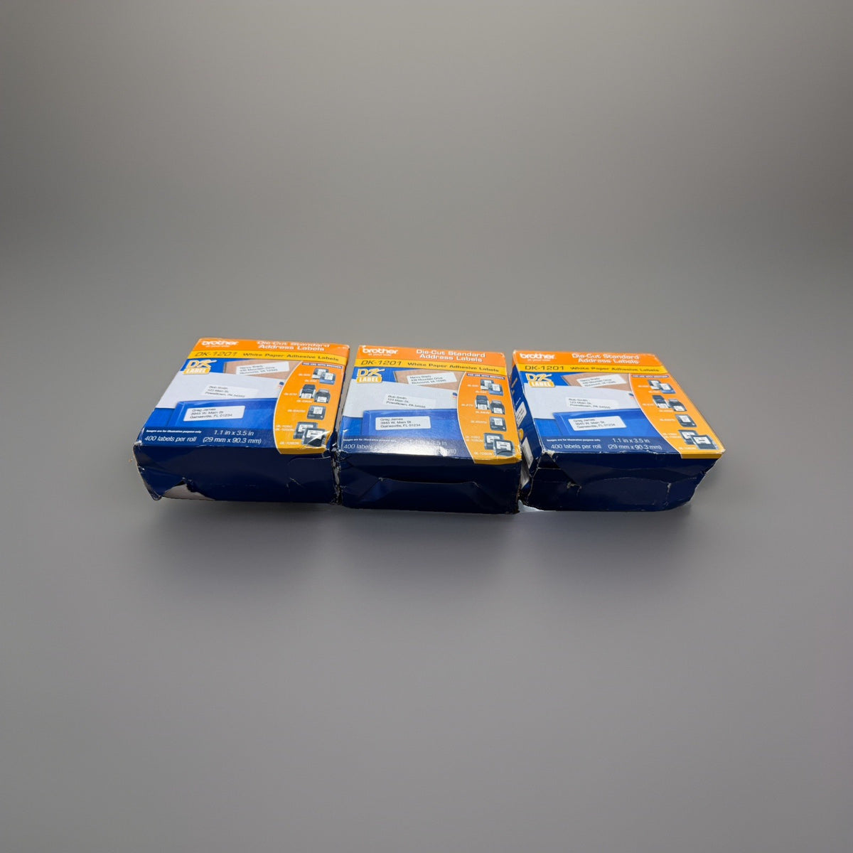 Brother DK-1201 (3-Pack) Die-Cut Standard Address Paper Label Rolls