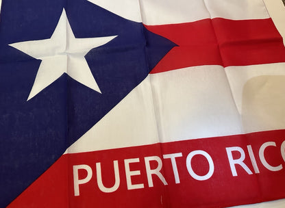 Puerto Rico/Boricua Bandana Written with Puerto Rico Mask 20 x 20 