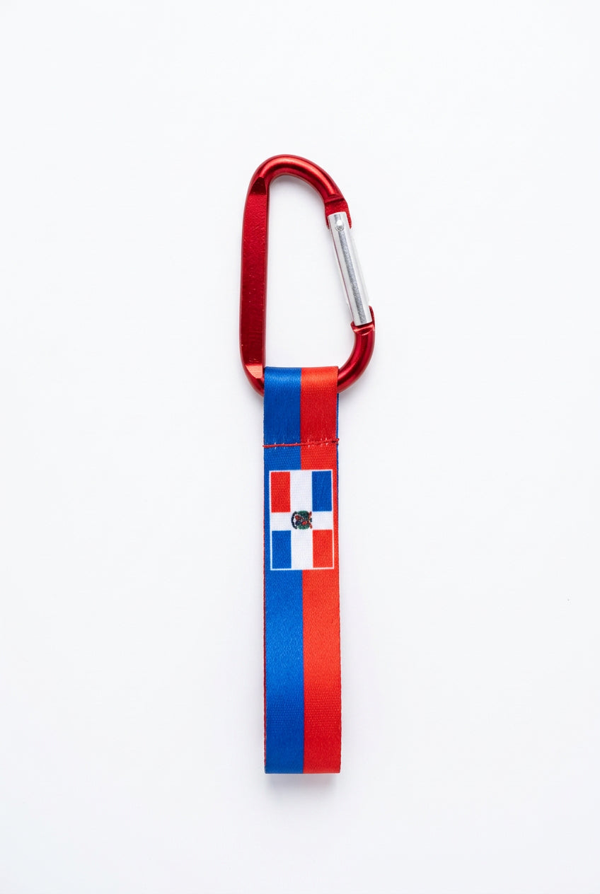 Dominican Republic Flag Lanyard with Carabiner Keychain