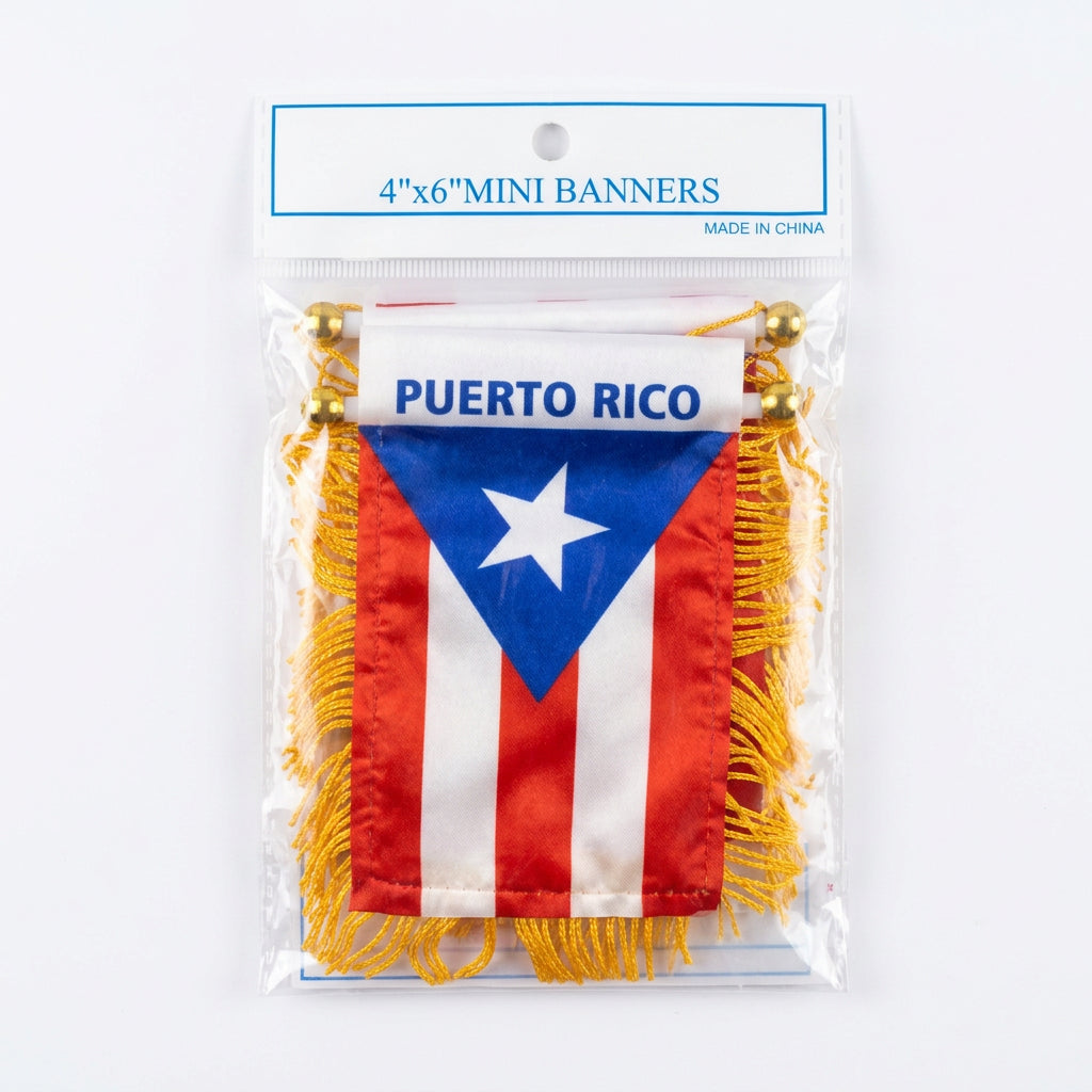 🇵🇷 Puerto Rico Mini Banners – Wholesale Lot of 12