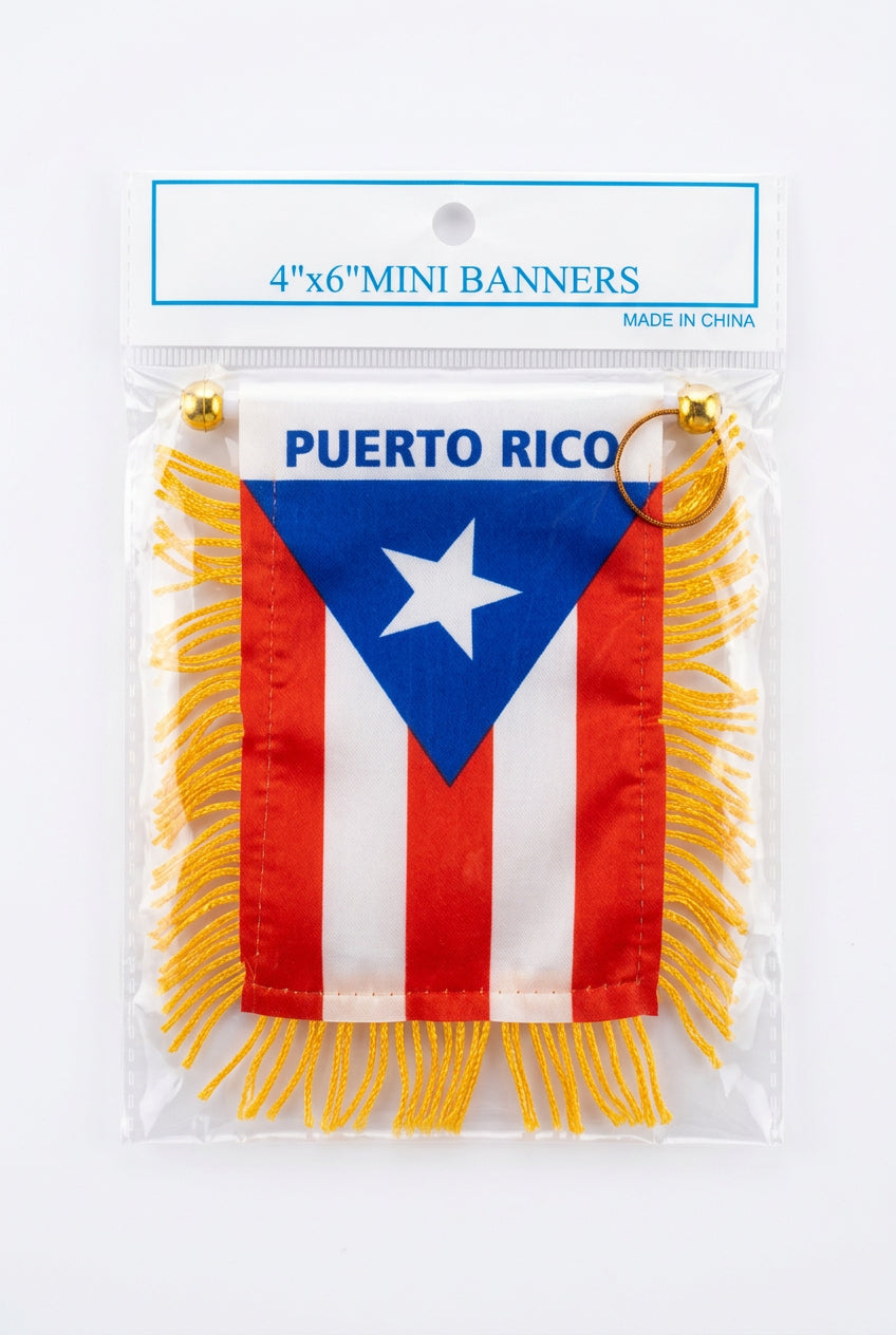 🇵🇷 Puerto Rico Mini Banners – Wholesale Lot of 12