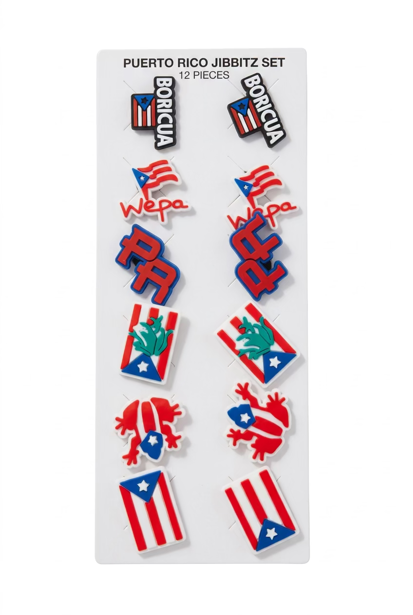 Clog Shoes Charms - Fun Shoe Decoration Sets (Boricua & Frog Styles)