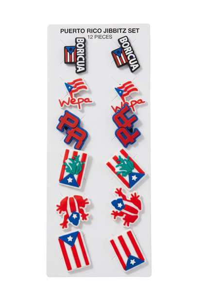 Clog Shoes Charms - Fun Shoe Decoration Sets (Boricua & Frog Styles)