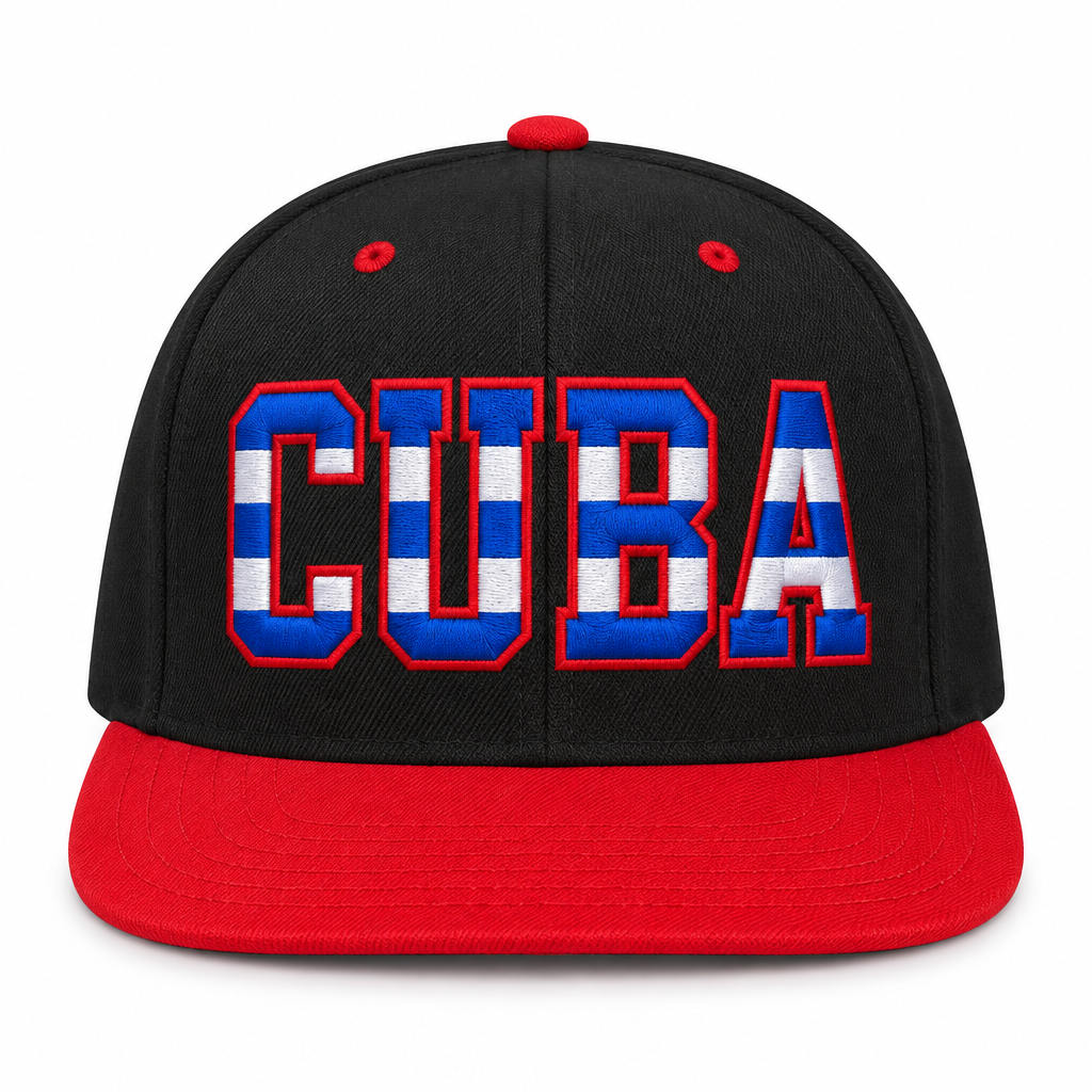 Clean black and red Cuba cap preview