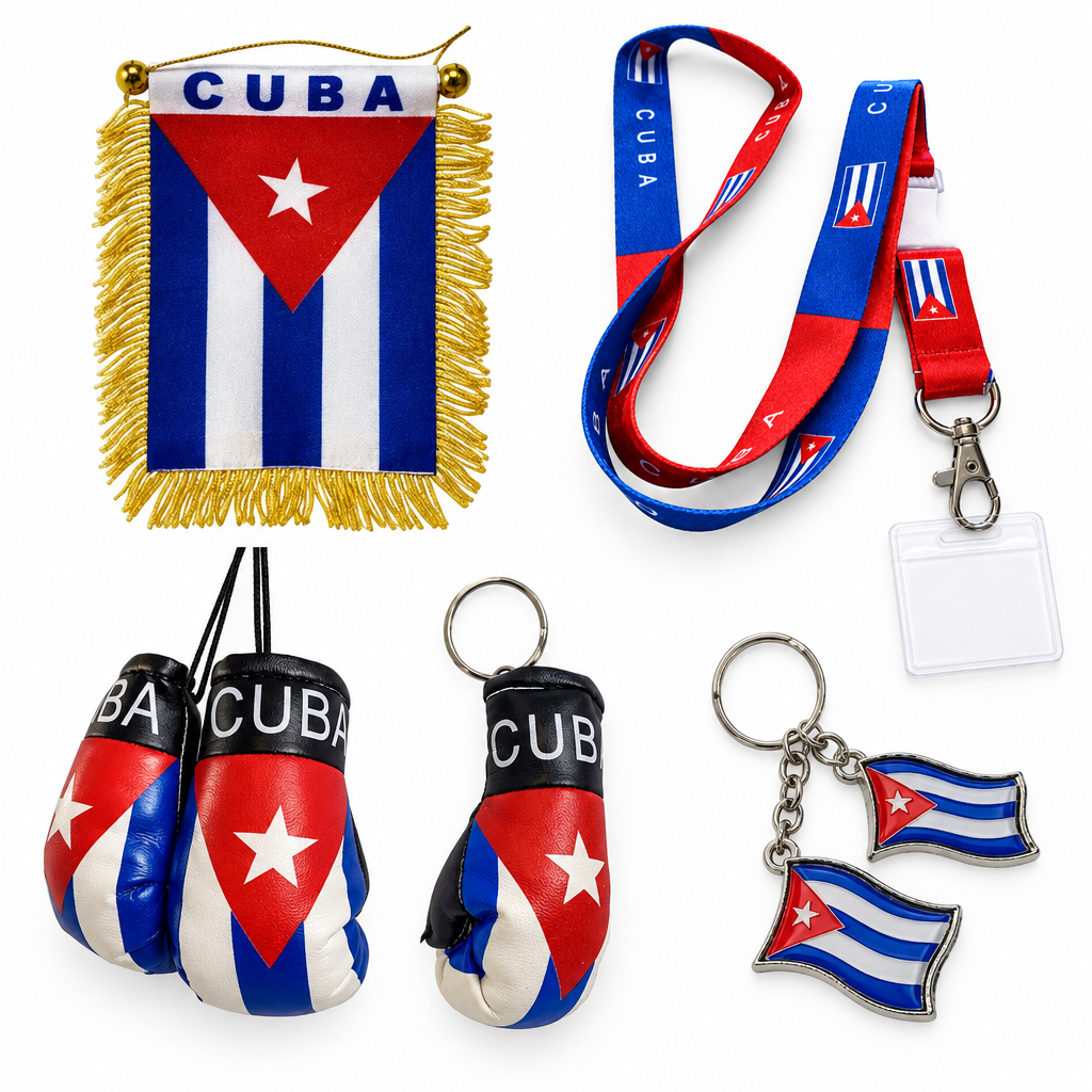 Cuba 5-piece bundle with double flag keychain