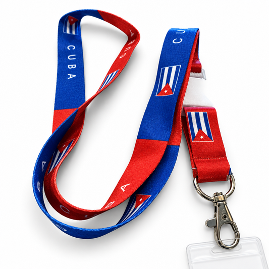 Cuba flag lanyard on white background preview