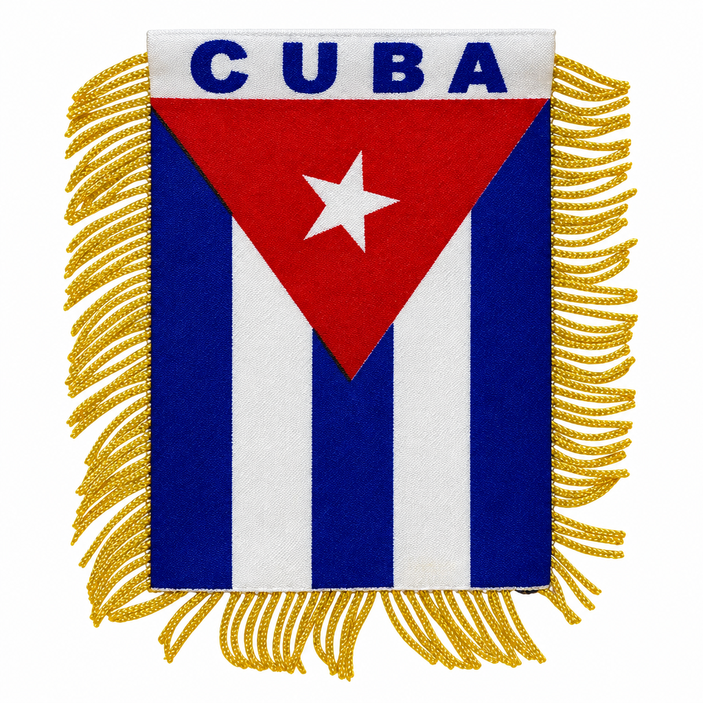 Cuba mini banner with yellow ribbon