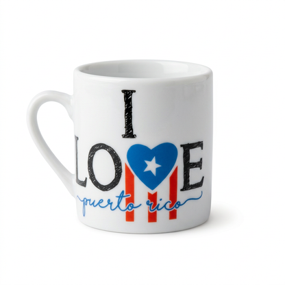 I Love Puerto Rico cup studio image