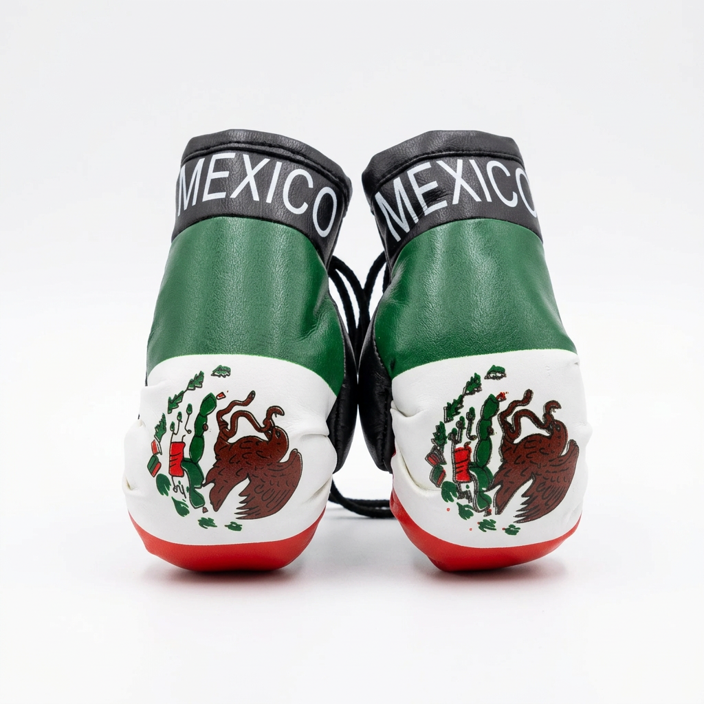 Mexico mini boxing gloves on white background