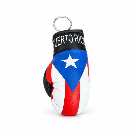 Puerto Rico boxing glove keychain on white
