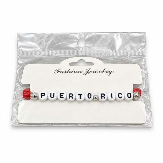 Puerto Rico bracelet with black letters