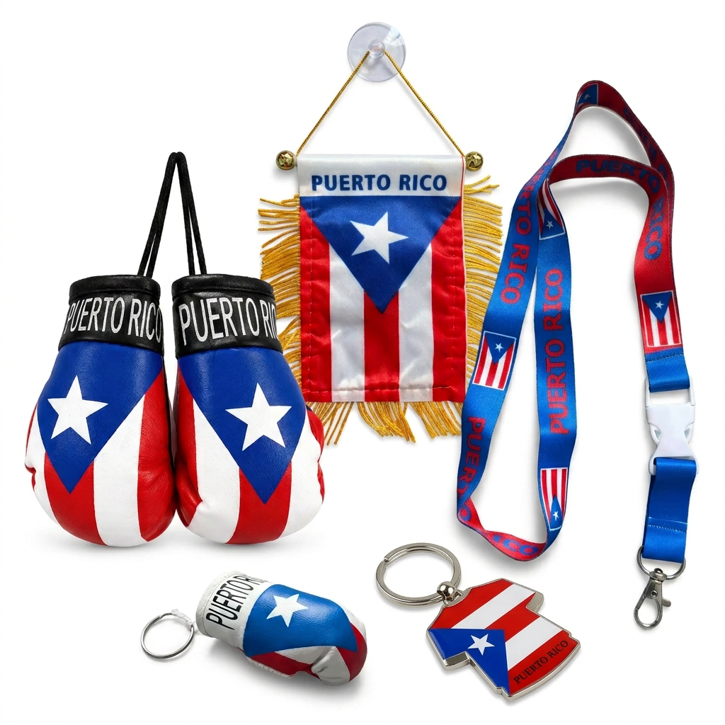 Puerto Rico five-piece bundle with metal T-shirt keychain