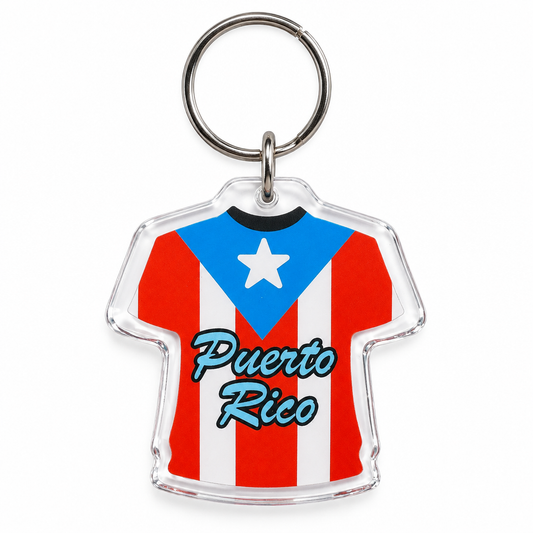 Puerto Rico T-shirt keychain on white
